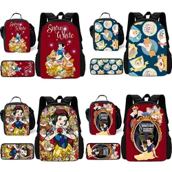 Child Cute cartoon Snow White School Backpack with Lunch Bags ,Pencil Bags ,School Bags for Boys Girls Best Gift