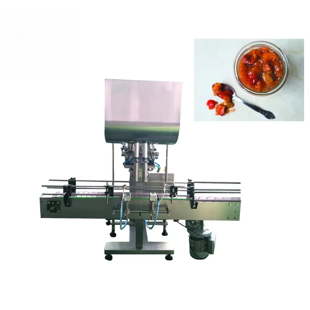 Simple Construction Automatic Fruit Jam Pickles Glass Bottle Filling Machine