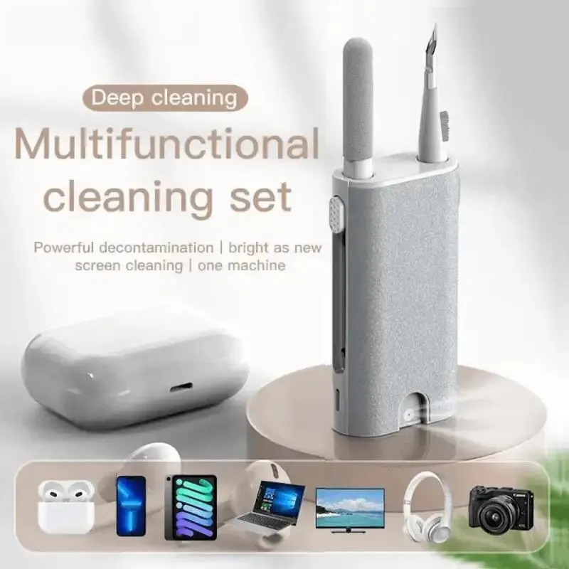 5-in-1 Cleaner Kit Laptop Screen Cleaner Kit Multifunctional Wireless Earphones Cleaning Tool For LPhone ChargingPort