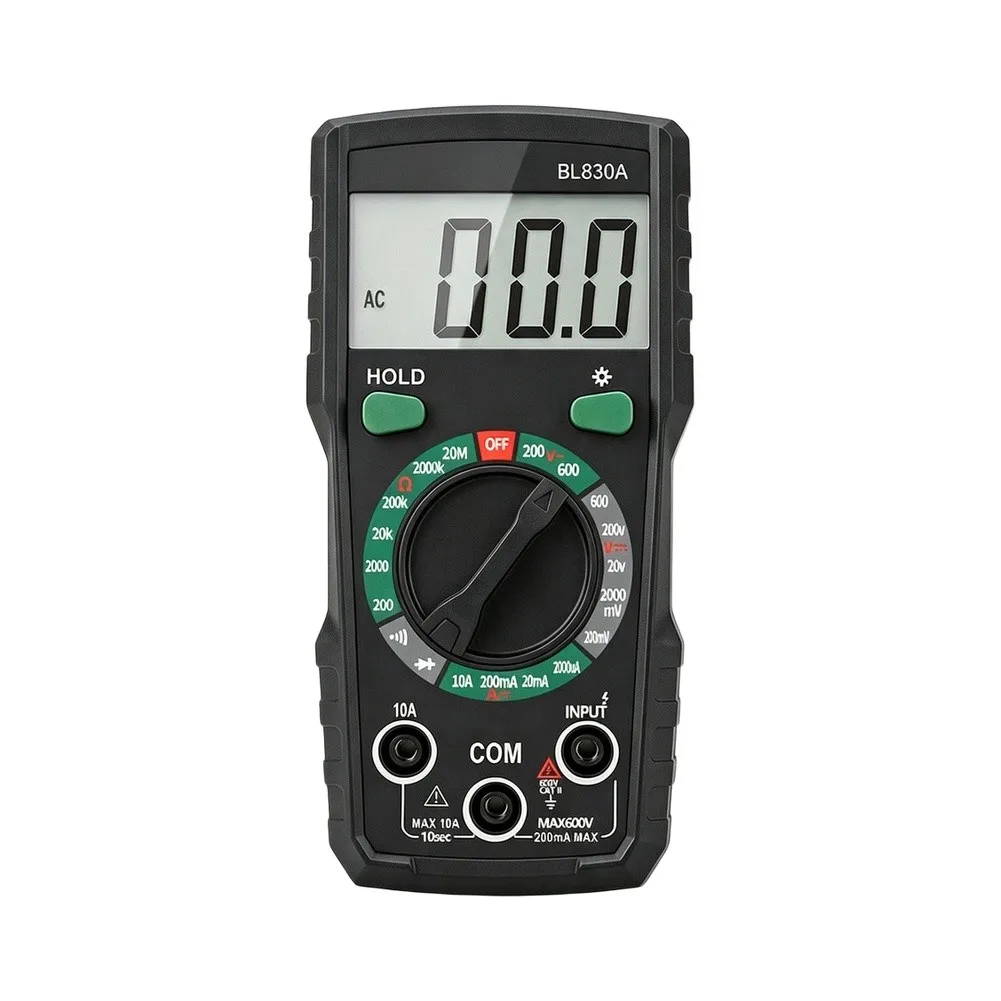 1999 Counts BL830A Digital Multimeter ABS Body 14.5x7x3cm Black for Voltage Current Resistance Testing Beginner Friendly Design