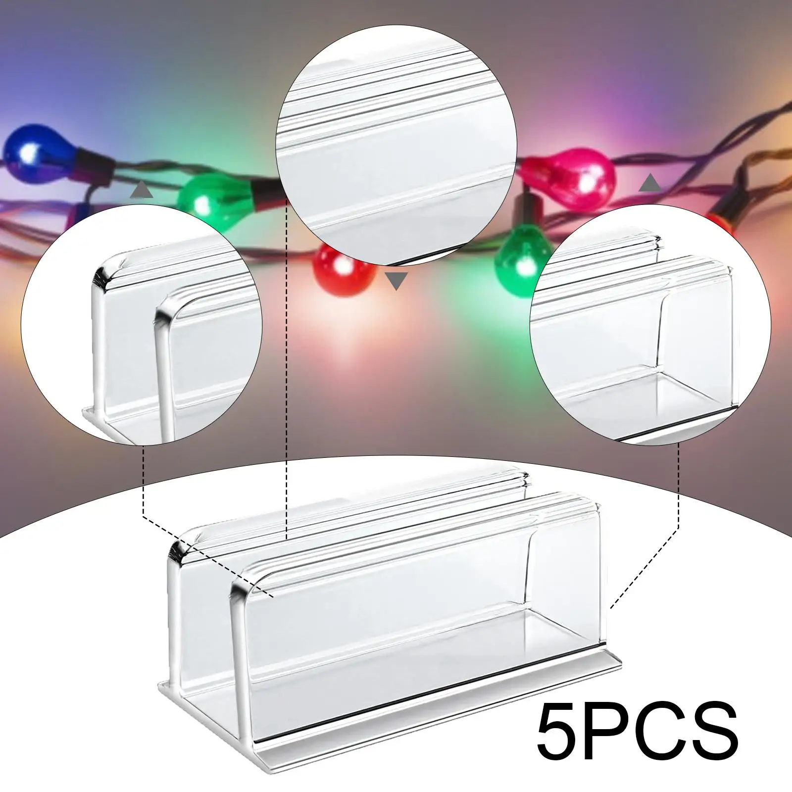 5x Neon Rope Light Clips Clear Easy to Install Compact Accessories Mounting Brackets Install Fixing Clips for Ceiling Glass Wall