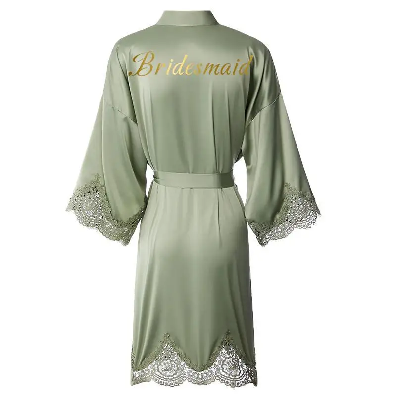 Nightgown Bridal Gown Robe Lace Short Long Sleeves Sexy Bridesmaid Sleep Dress Kimono Nightwear Home Clothes Loose Sleepwear