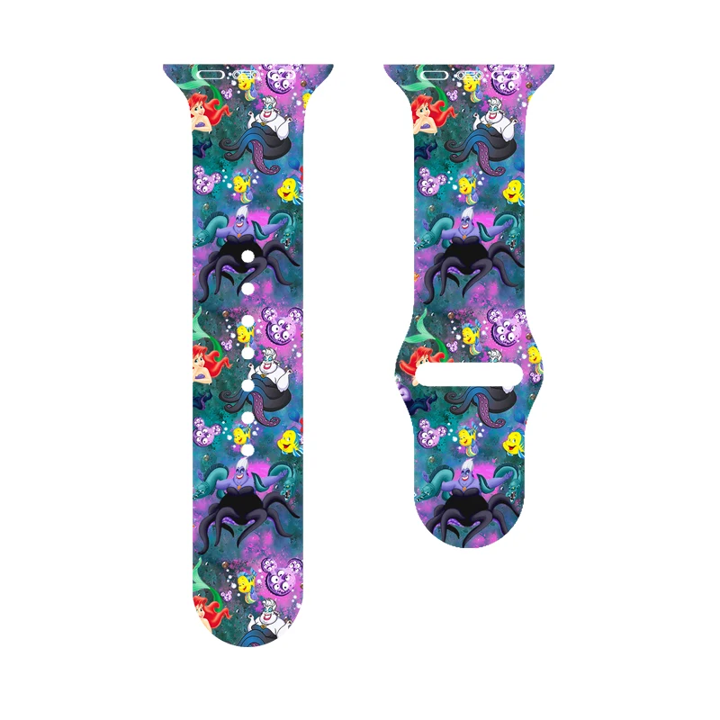 Disney Ursula Series Bedrucktes Armband für Apple Watch 11 10 9, Silikonband, austauschbares Armband für iWatch 46/44/42/41 mm Armband