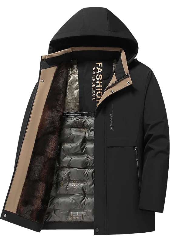 

2025 New Men's Cotton Jaet aphene Thiened Casual Detachable Hood Northern Cotton Coat Stand Fit Faion Urban Sle