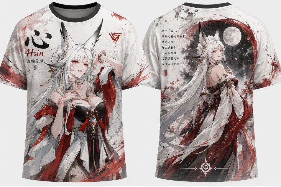 Wuthering Waves Round neck  T-shirt 3D full print game character print  role-playing game fan T-shirt