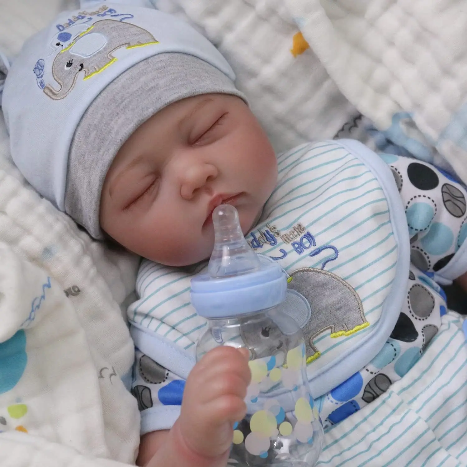 50cm newborn reincarnation doll, real life, vinyl, realistic newborn doll, boy, gentle touch doll, handmade doll toy, Halloween and Christmas gift, suitable for children over 3 years old view 5