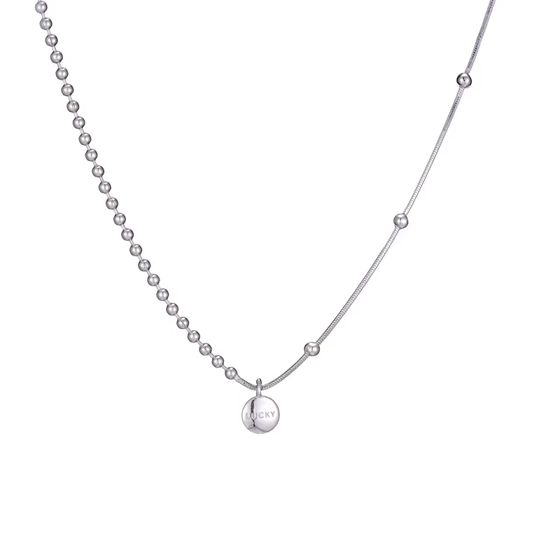 925 فضة المختنق طوق القلائد القصيرة جولة المختنق سلسلة الترقوة محظوظ قلادة المرأة غرامة مجوهرات اكسسوارات