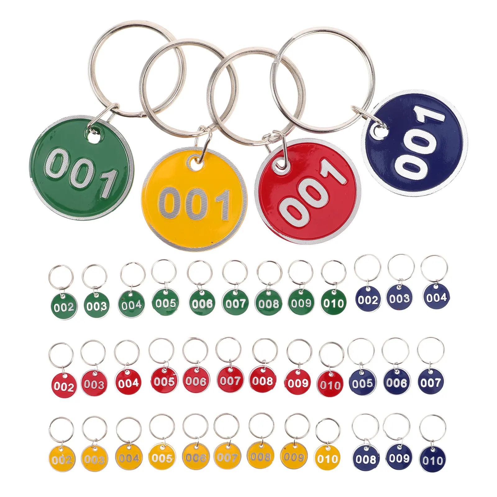 

40 Pcs Metal Locker Tags Hang Key Label Double-sided Hand Number Plate Keychain Name Labels Identification