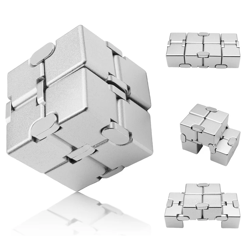 Metal Infinity Cube HIgh Quality Aluminum Stress Relief Toys For Anxiety For Adults And Kids Decompression Gifts