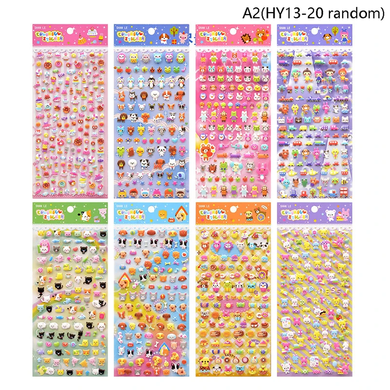 Kawaii adesivos decorativos para scrapbooking, pequeno animal, espuma 3d, artigos de papelaria, scrapbooking, diy, diário, álbum, etiqueta da vara, um aleatório, 1pc