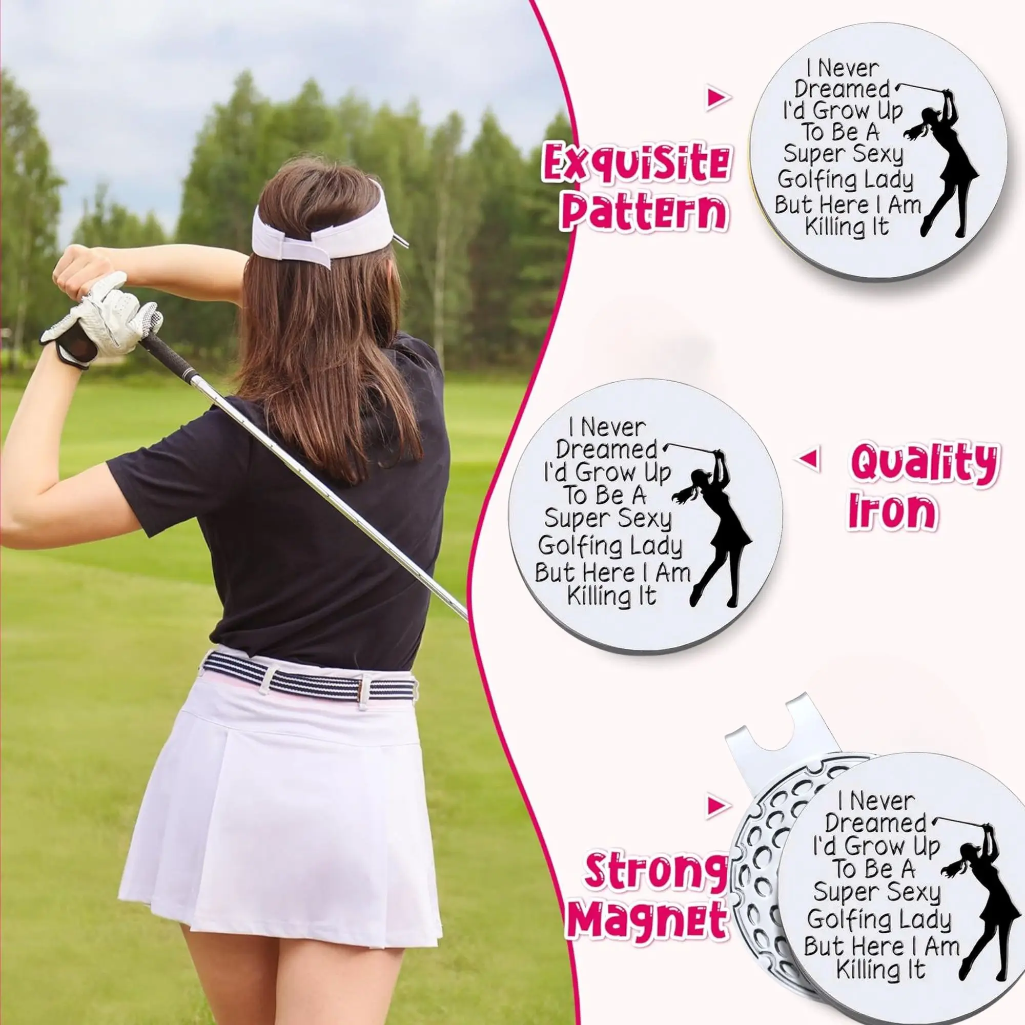 أنا لم أحلم أبدًا معرف يكبر ليكون سوبر مثير جولف سيدة كرة جولف ماركر مضحك جولف هدية للمرأة عيد الميلاد جولف ماركر هدية #3
