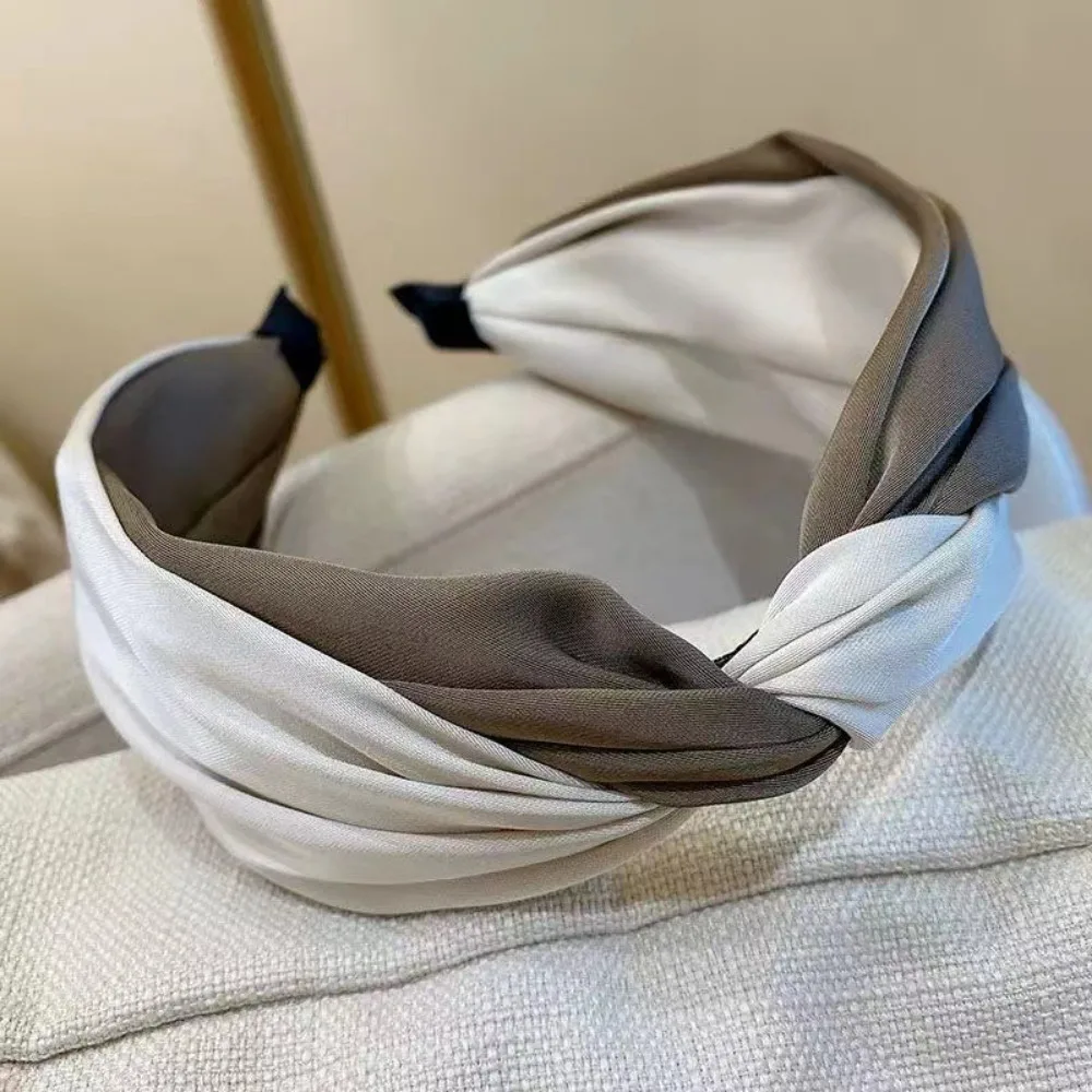 New cross two-colors headband simple wide edge satin hair band fashion women hair accessories