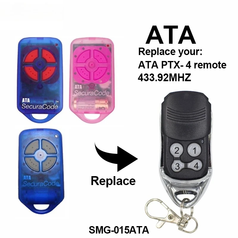 Applicable to ATA PTX4 433.92MHz Frequency Band ATA PTX-4 Security Code Garage/Door Access Control Replacement Remote Transmitte