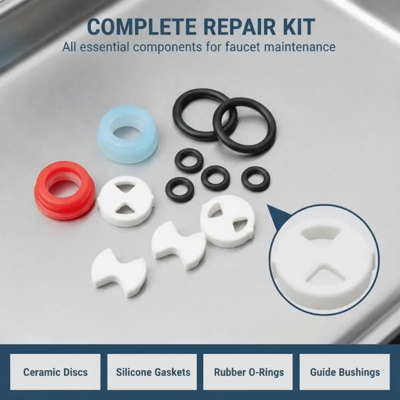 12PCS Faucet Tap Valve Replacement Kit Durable No-Leak Washers for Home DIY Plumbing Bathroom Kitchen Sink Fix