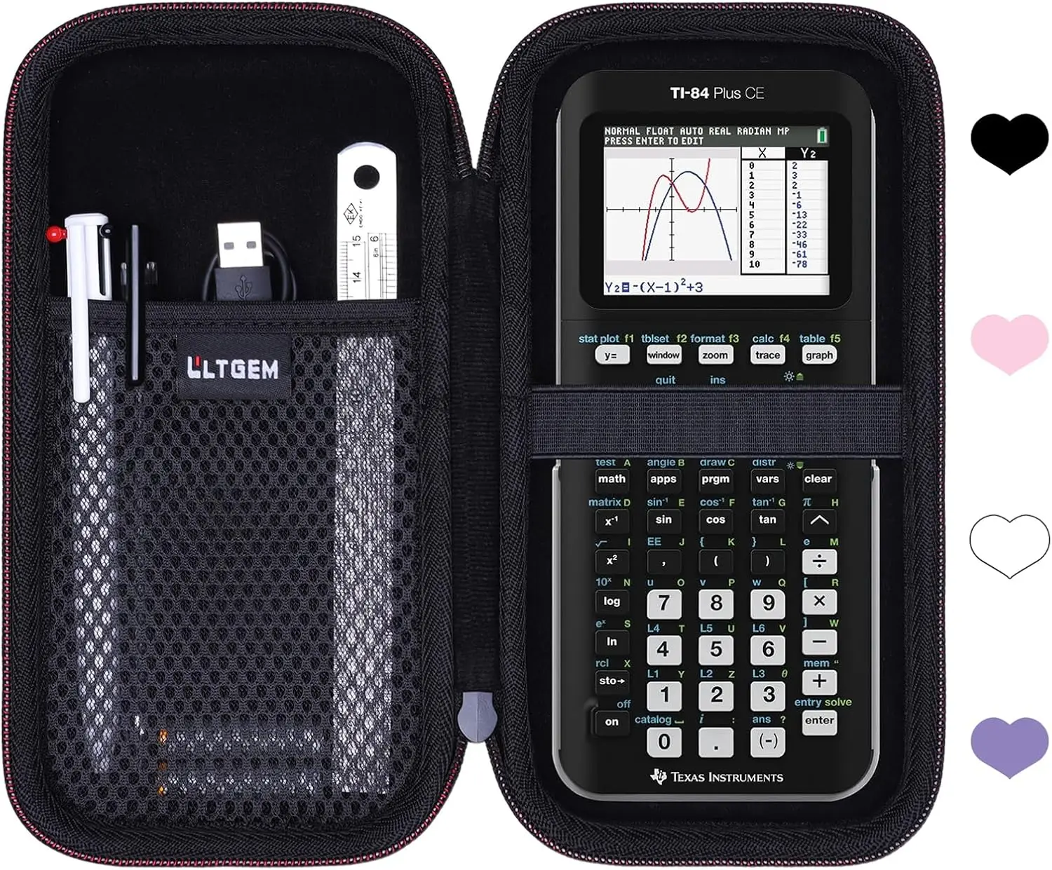 Жесткий чехол, совместимый с Texas Instruments TI-84 Plus CE/TI-84 Plus/TI-Nspire CX II CAS/TI-Nspire CX II/TI-83 Plus/TI-85/TI-86