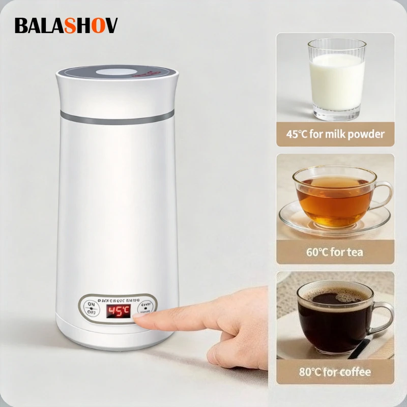 

Портативный электрический чайник из нержавеющей стали - мини-чашка для быстрого кипячения воды для детского молочного порошка, путешествий и повседневного использования