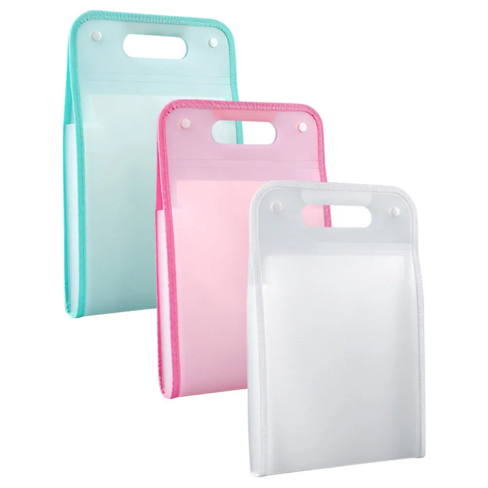 

3pcs Folder Organizer Expandable Document Storage Bag Multi Pocket Receipt Holder For Office A4 Bills Checks Currency Portable