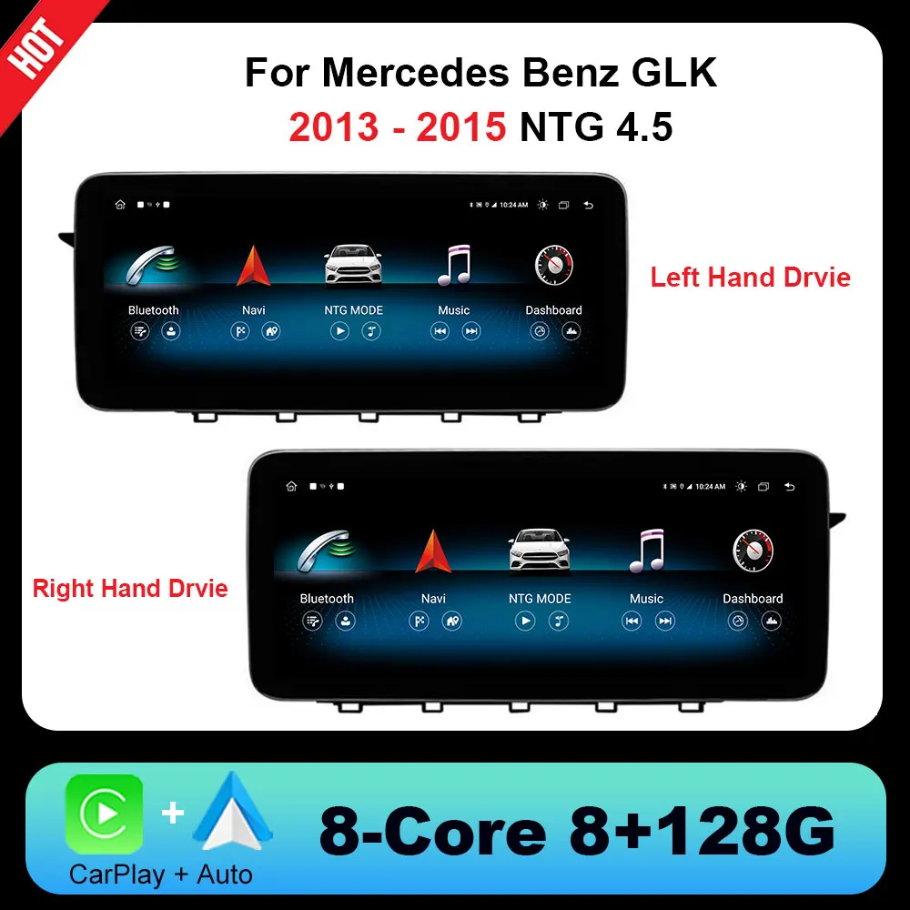 Android 14 For Mercedes-Benz GLK 2013 - 2015 NTG 4.5 System LHD/RHD Wireless CarPlay WIFI Navigation GPS Bluetooth Touch Screen 