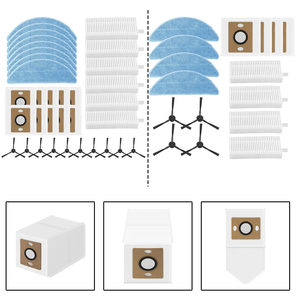مجموعة التنظيف المتقدمة لـ ILIFE A12 Pro Robot Vacuum 4 مرشحات 4 ممسحة قماش 4 أكياس غبار 4 فرش جانبية للصيانة الفعالة