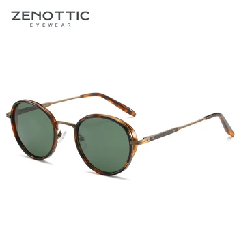 ZENOTTIC 2023 스팀펑크 선글라스, 라운드 편광 미러 (01 컬러), 여성용 선글라스, 빈티지 UV400 쉐이드 430002