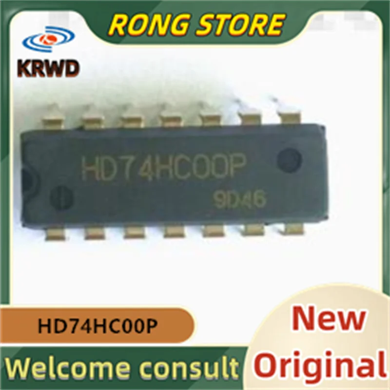 

10 шт., HD74HC00P, новый и оригинальный HD74HC00 74HC00 HC00 DIP14