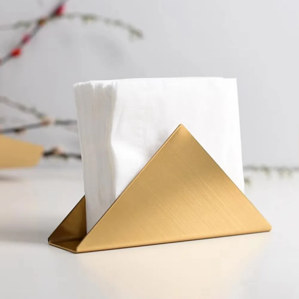

Modern Stainless Steel Triangle Napkin Holder Durable Stable Vertical Tissue Holder Handicraft Storage Tissue Rack Kitchen