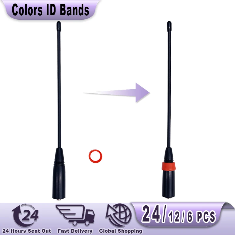 6/12/24 PCS Colors Color ID Bands Distinguish for Radio Antenna Baofeng UV-17 Pro Quansheng UV-K6 XPR3500  XPR7550 P8668 P8268