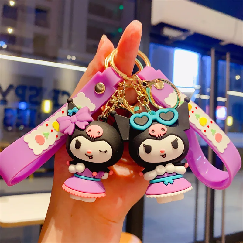

Новинка, брелок Sanrio, милые очки, косплей, Kuromi, брелок для девочек с милым бантом, подвесные брелоки, детские игрушки, подарки Sanrios
