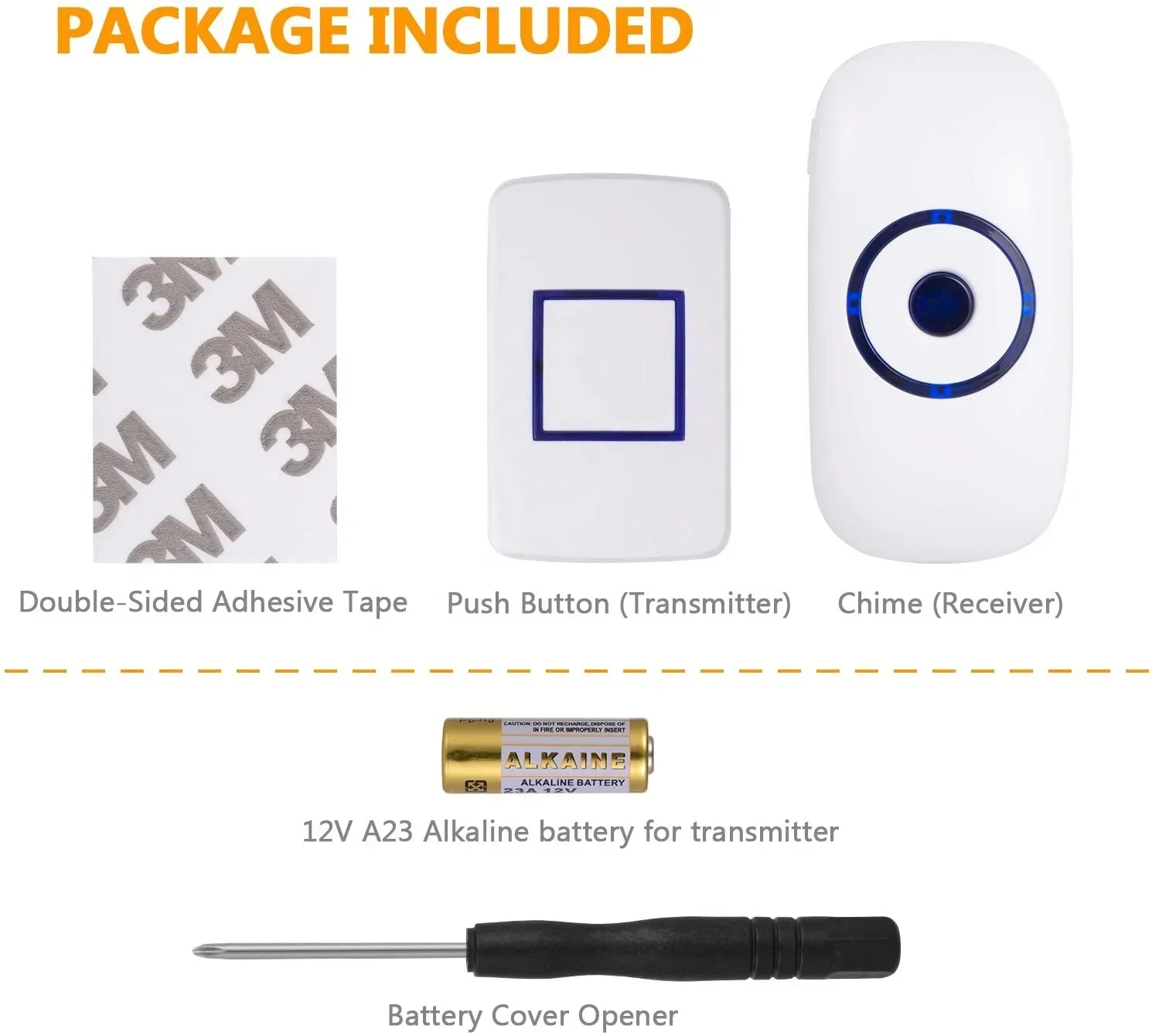 2021 Hot Sell Wireless Doorbell with 38 Melodies Chime and Led Flash Waterproof Smart Door Bellsm