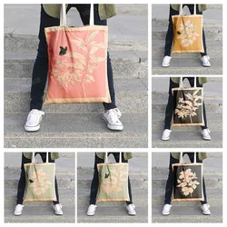 Canvas shoulder bag organization storage Handbags cosmetics travel Women's bag Shopping Fabric pouch nordic boho Customizable