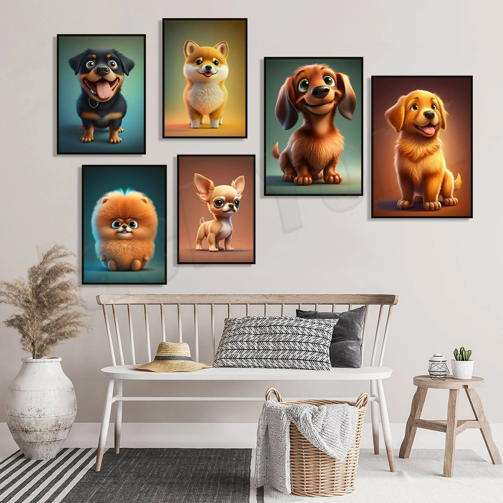 

Chihuahua, Shih Tzu, German Shepherd, Rottweiler puppy, Poodle, Dachshund, Golden Retriever, Fluffy Pomeranian cute animal poste