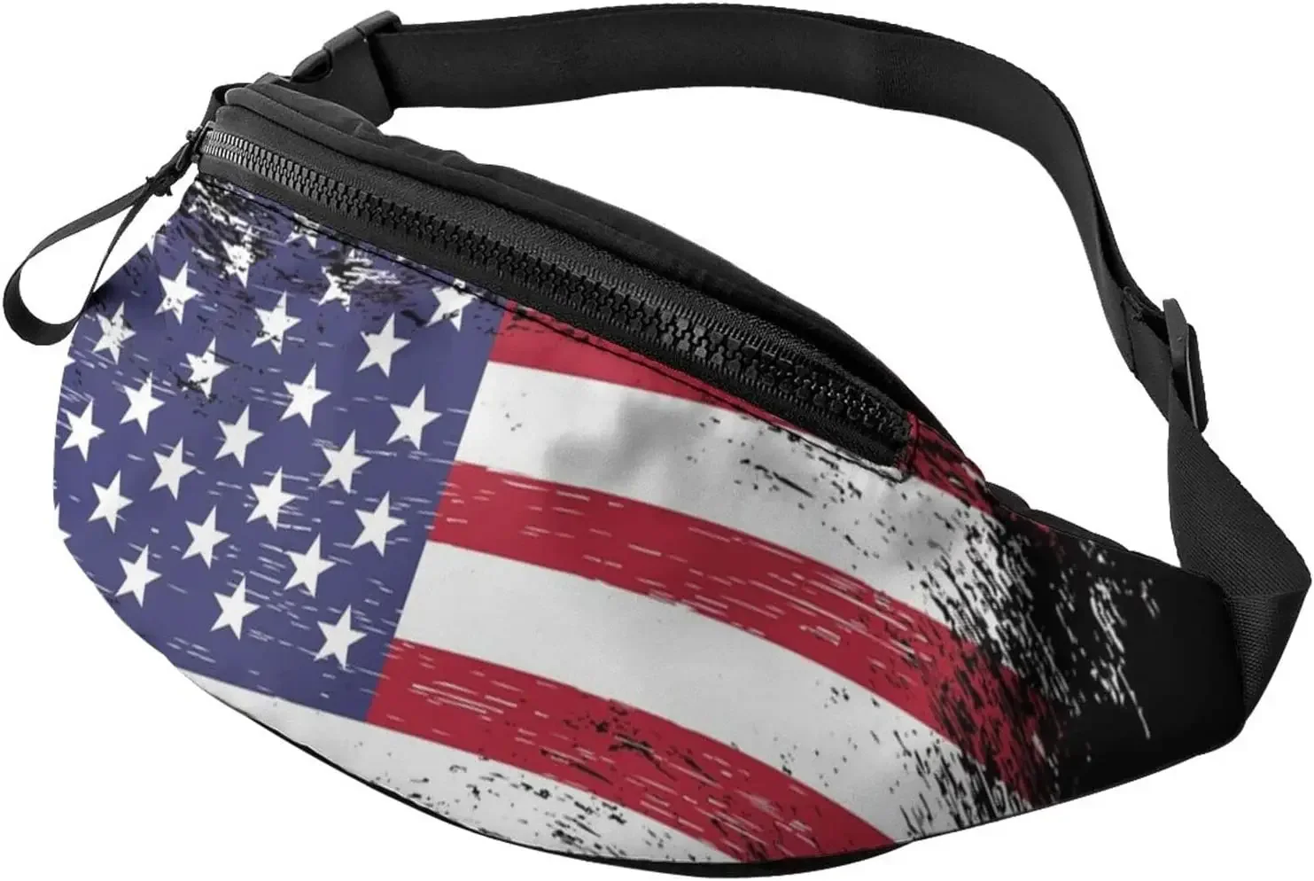 American Flag Casual Fanny Waist Pack for Men Women Adjustable Belt Waist Bag for Traveling Hiking Cycling Running Festival