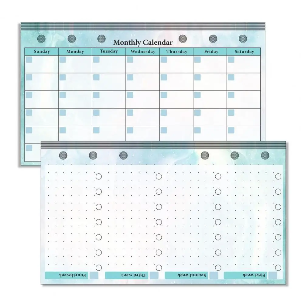 A6 Binder sostituzione Core Kit colorato A6 Planner Refill Kit 82 fogli 2024 mensile settimanale Planner calendario inserti 6 fori