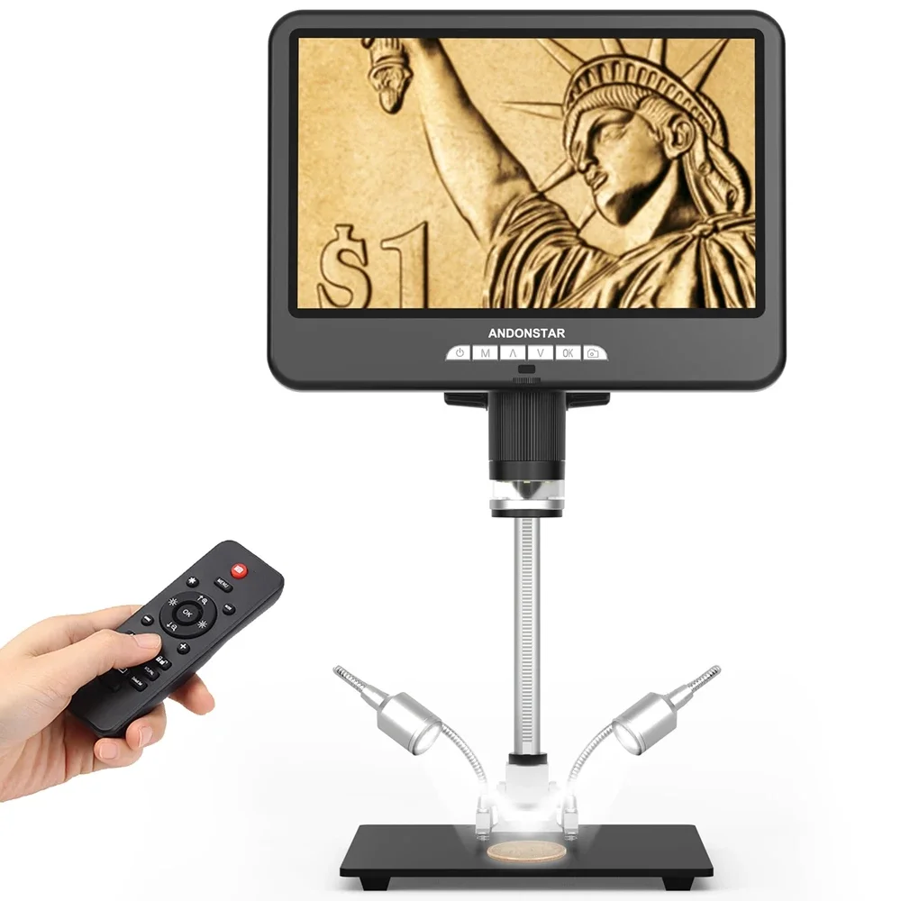 

2026 Andonstar AD207S-10Pro 10-inch UHD Screen and 26cm Stand Digital Microscope for Electronics Soldering and Repairing