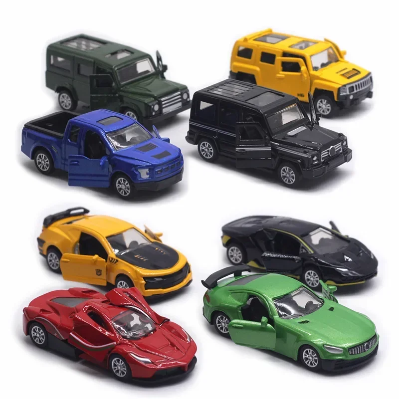 Scale 1:60 Diecast Pull Back Alloy Toy Car Model Metal Simulation SUV Sports Racing Car Model Set Kids Hot Sales Toys For Boys