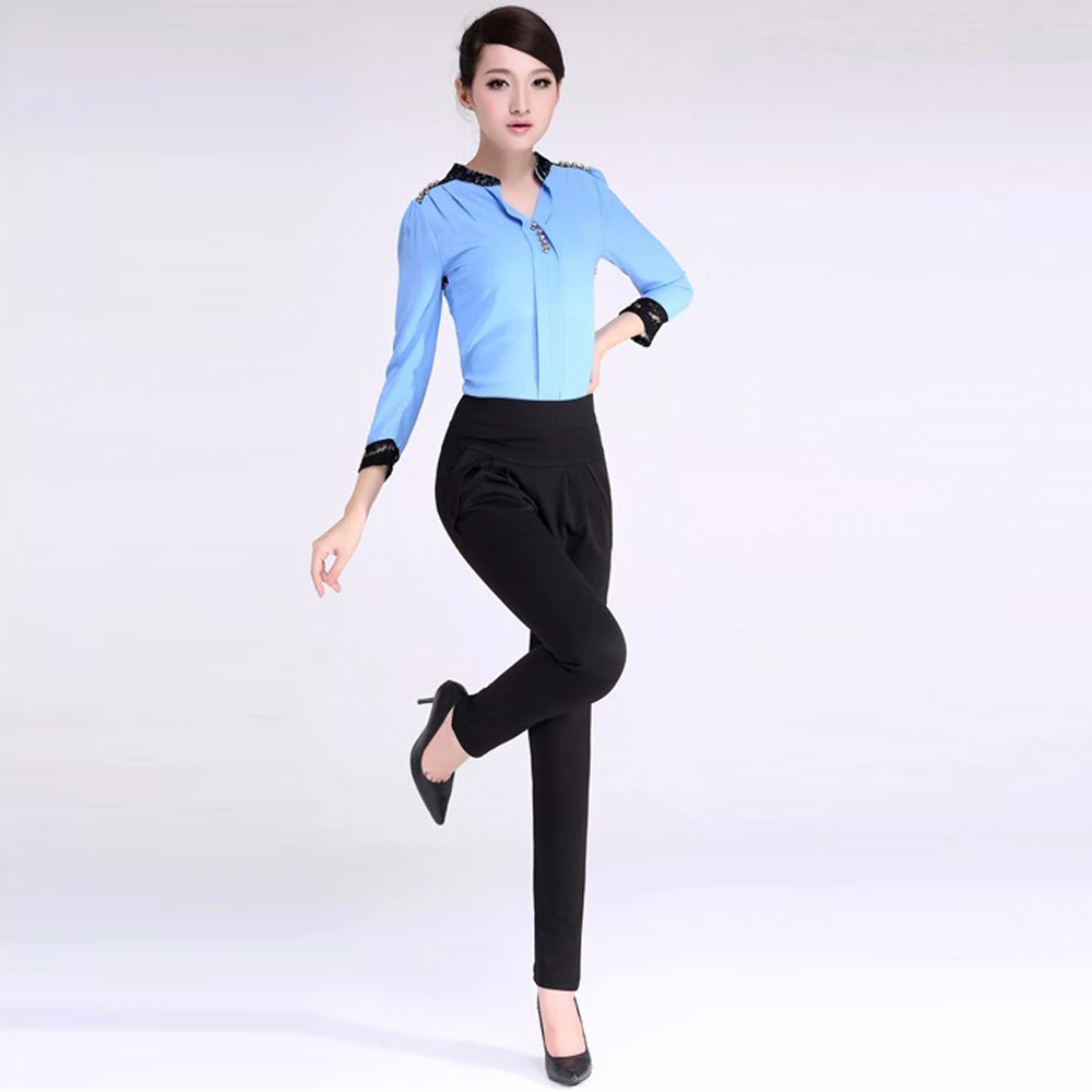 High Waist Harem Pants For Women Elegant Stretch Straight Trousers Womens Comfortable Office Lady Vintage Casual Pants Femme