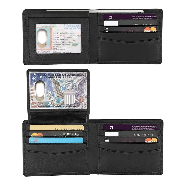 Super-moving three-fold ultra-thin wallet multi-card anti-theft wallet multi-functional business lightweight men's wallet