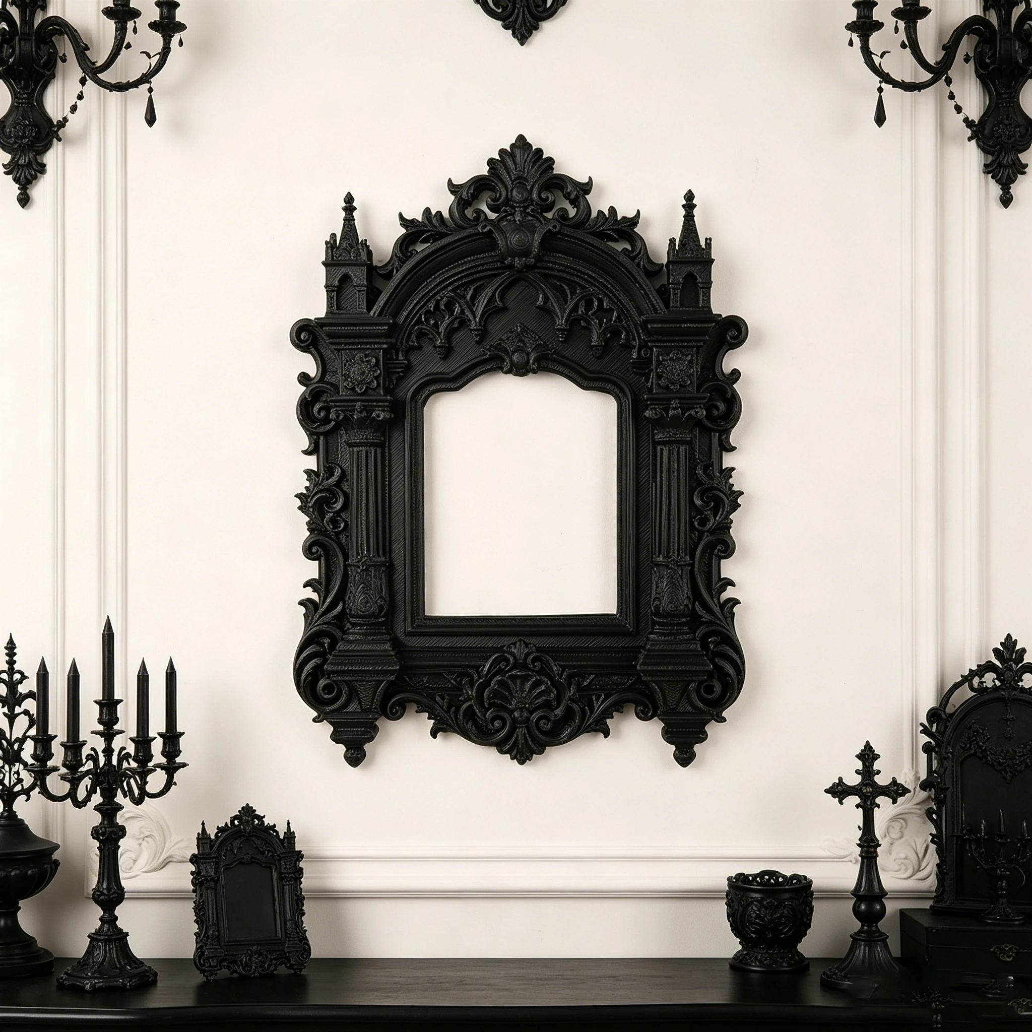 Cross-border Gothic castle relief photo frame decorations, suitable for wall hanging decoration of vintage home interiors
