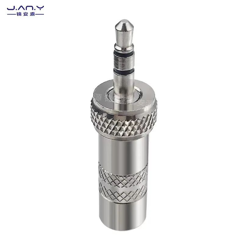 3.5mm stereo dual channel plug with lock nut and locking teeth, small three core AUX audio soldering cable, 3.5 connector head