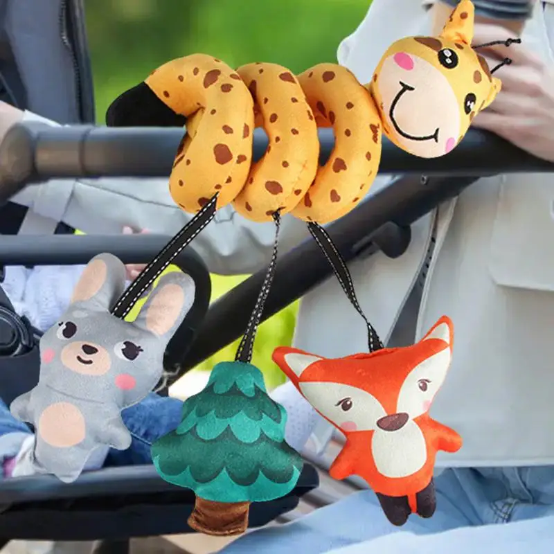 Seggiolino auto Giocattoli per neonati Giocattolo mobile per culla morbida ad alto contrasto con sonaglio stimola i sensi Forniture interattive per bambini