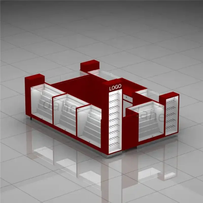 custom.Factory Custom Mobile Phone Showcase with Lights Cellphone Repair Counter Display Modern Cell Phone Kiosk Sale