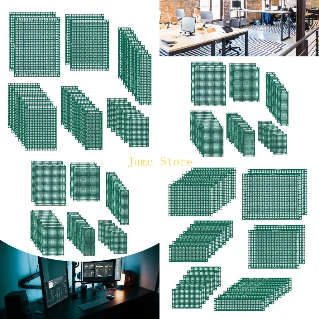 

LX0B 6 Size Prototypes Circuit Board Fiberglass Base for DIY Projects School Lab and Component Soldering Practice