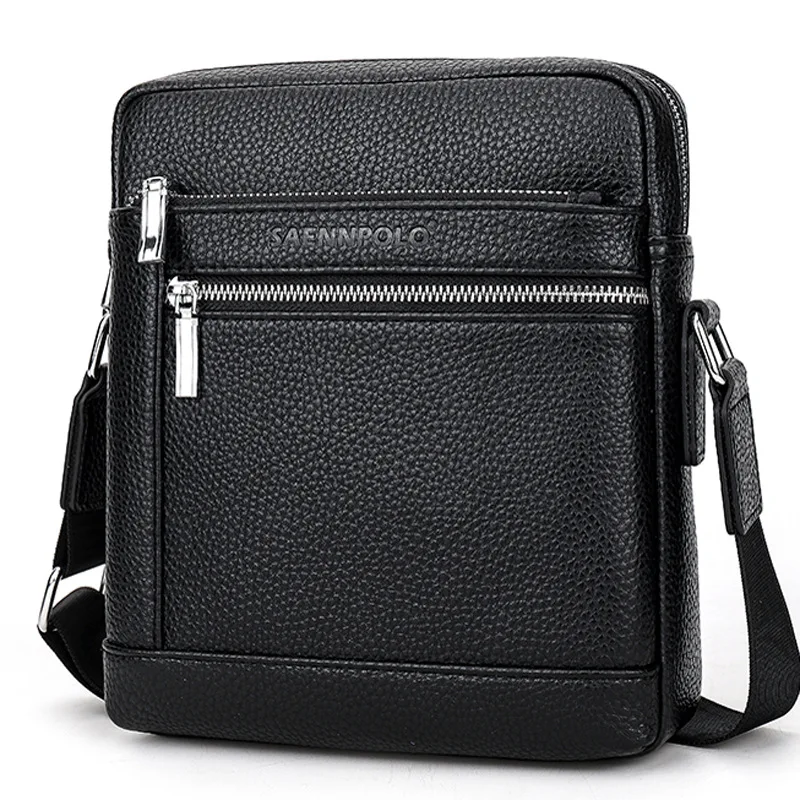 Mens Leather Bag Messenger Shoulder Crossbody Bag for Men Work Business Vintage Large Capacity Adjustable Straps