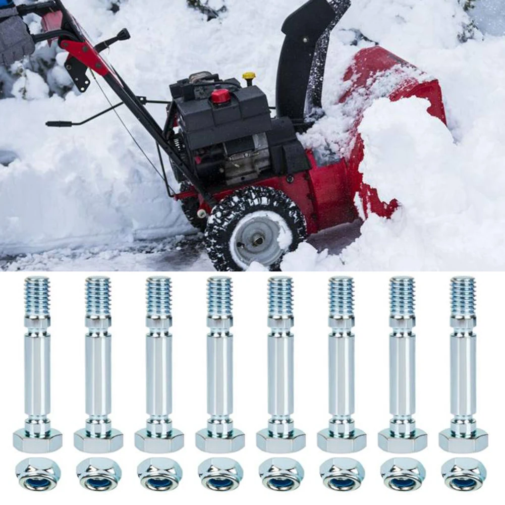 8Pack Replacement Shear Pins Kit for Powersmart Two Stage Snow Blowers Models 303160355P 303160355 Includes Nuts for Secure Use