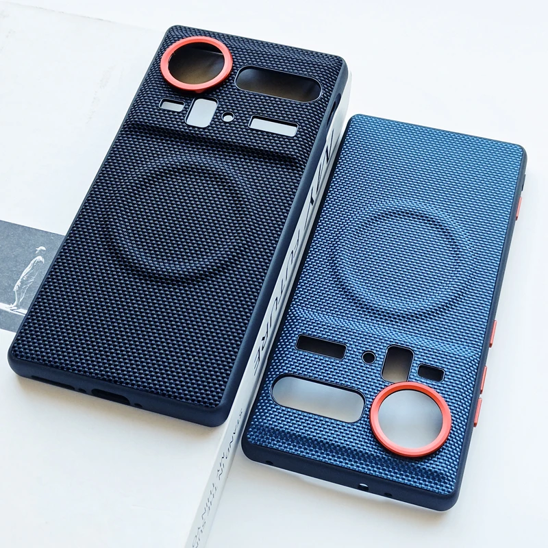 

Для ZTE Nubia Z80 Ultra чехол Роскошный магнитный мягкий ТПУ + нейлоновая тканая кожаная задняя крышка с защитой от отпечатков пальцев для Nubia Z80 Ultra