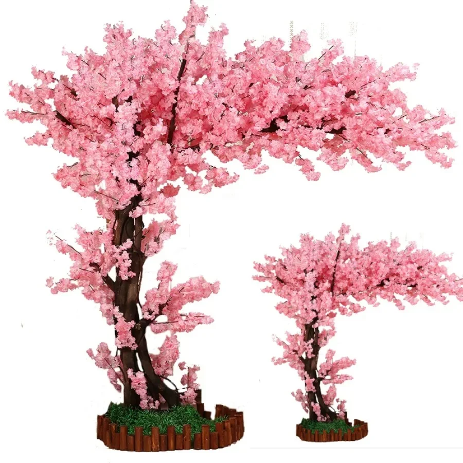 Multi-layer light pink simulated cherry blossom tree large fake tree wedding custom pink peach blossom tree