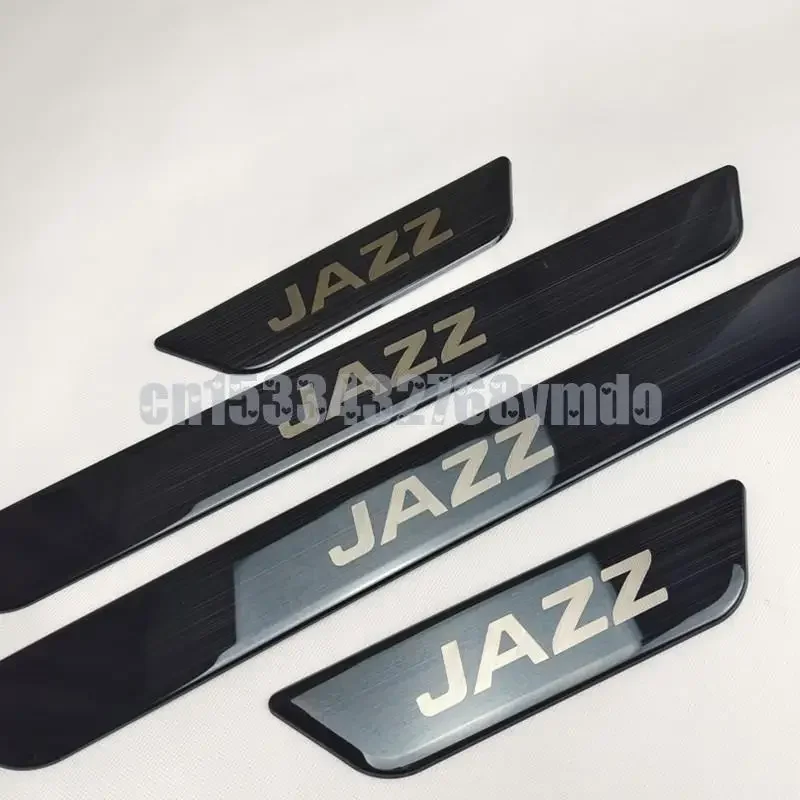 For Honda JAZZ 2020 2021 2022 Door Sill Scuff Plate Trim Sticker Stainless Entry Guards Kick Pedal Protectors Car Accessories 4X