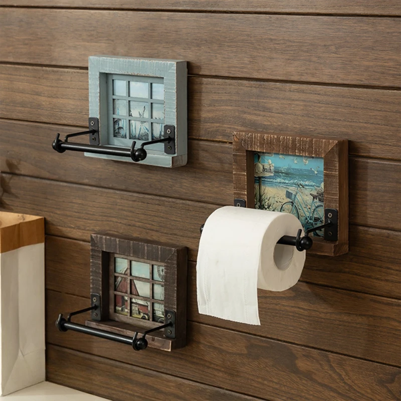 Home Bathroom Paper Towel Holder - Portarotolo da Parete Vintage in Ghisa,
