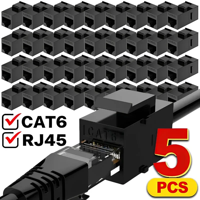 1-5PCS RJ45 Cat6 Coupler Ethernet Network Direct Connector Cable LAN Connector Ethernet Cable Female To Female Extender Adapter