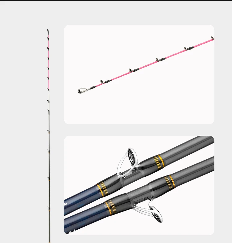 Boat Fishing Rod with Titanium Tip 1.7m 1.8m 1.9m ML Spinning Casting Fishing Rod for Cuttlefish Fishing Rod with Sprial Rings